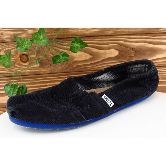 Toms Size 7 M Black Almond Toe‎ Flat Fabric Women - Picture 1 of 7
